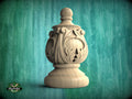 Decorative Antique Style Wooden Staircase Finial, Twisted cap, Staircase Newel Post Cap, Bed finials