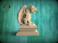 Gargoyle wooden statue, small Gothic Imp, Gargoyle finial bed post, Gargoyle statue of wood, Wooden Gargoyle statue cap