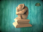 Gothic Imp wooden statue, Gargoyle finial bed post, Gargoyle statue of wood, Wooden Gargoyle statue cap