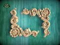 Carved Wood Corners made of wood, Set of 2pc, decorative wood, Classical-style hardwood acanthus cabinet onlays