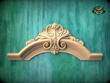 Load image into Gallery viewer, Carved Arched element of wood, 1pc, Home Wall Embellishments, Furniture Carving, Wood Onlay
