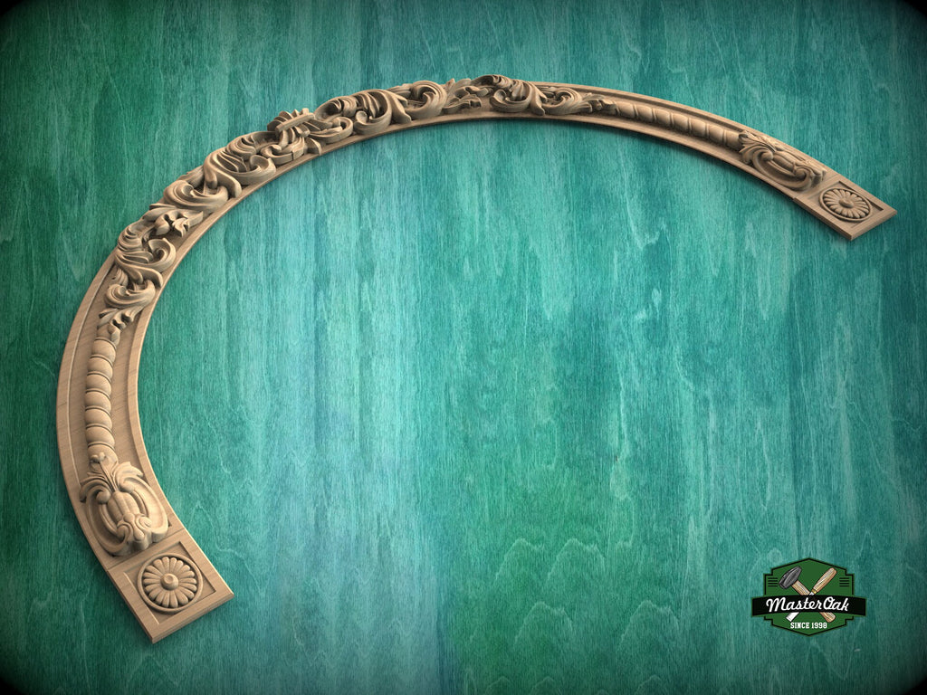 Carved Wood Arch - acanthus leaf, 1pc, Home Wall Embellishments, Furniture Carving, Wood Onlay