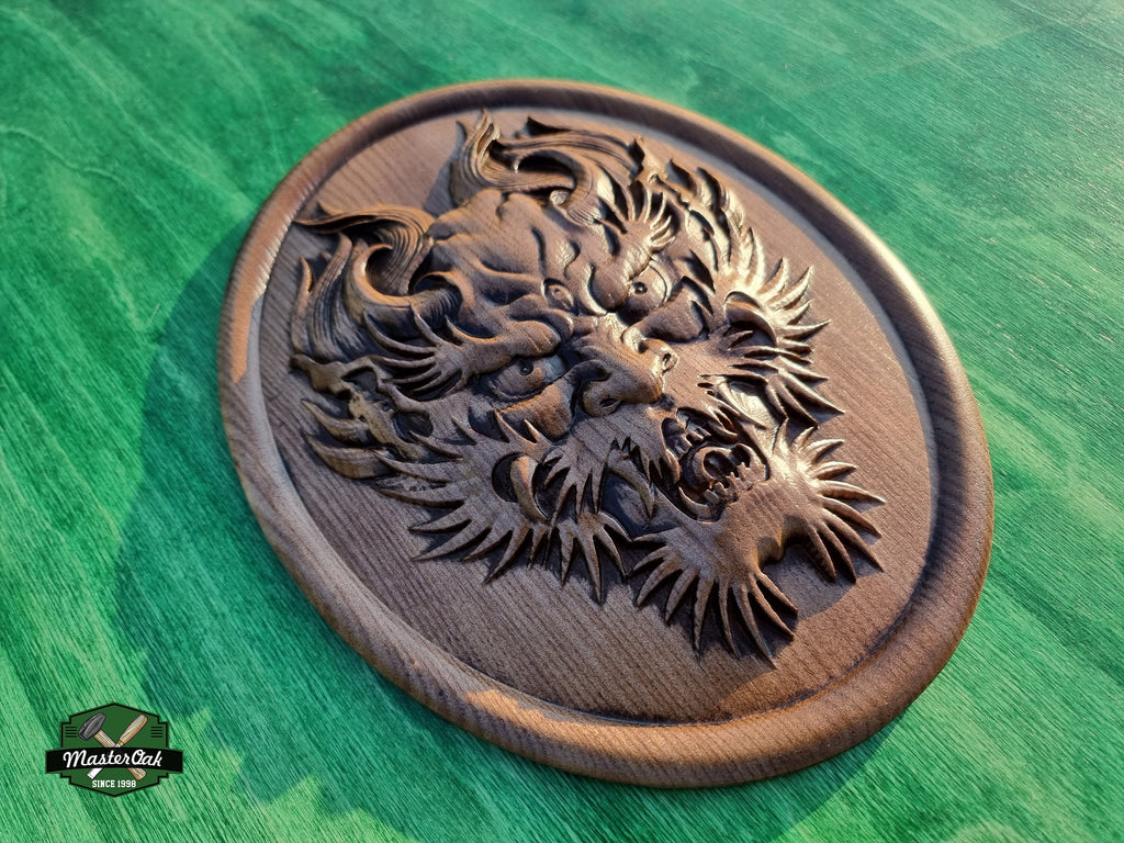 Daemon Face Carved o Wood, Demon mask for decoration, Devil Decor, Wooden Wall art