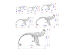 Acanthus Decorative Corner Onlays With Scrolls from wood, Set of 2pc, decorative wood trim