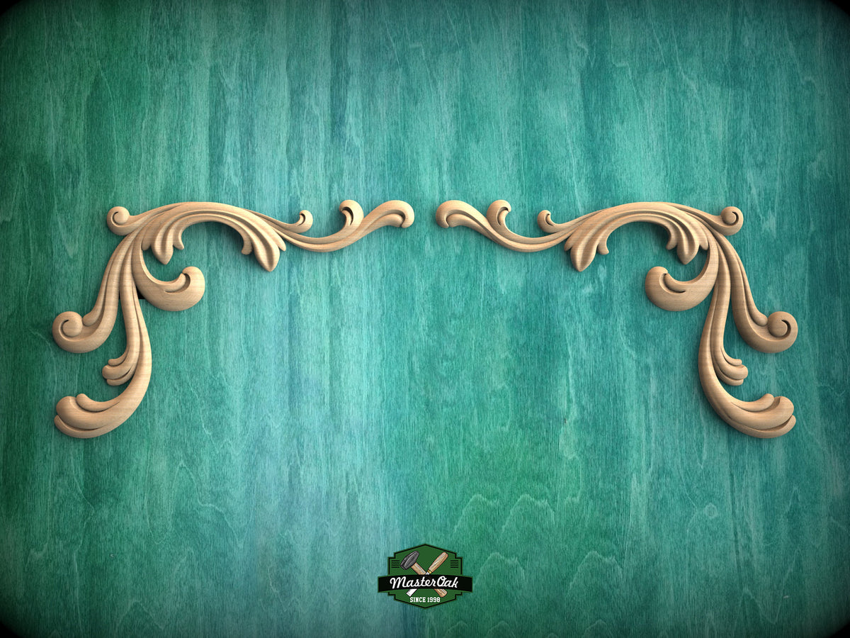 Decorative Corners of wood, Set of 2pc, decorative wood trim