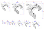 Pair of Baroque Decorative corner wood applique, Set of 2pc, decorative wood trim,