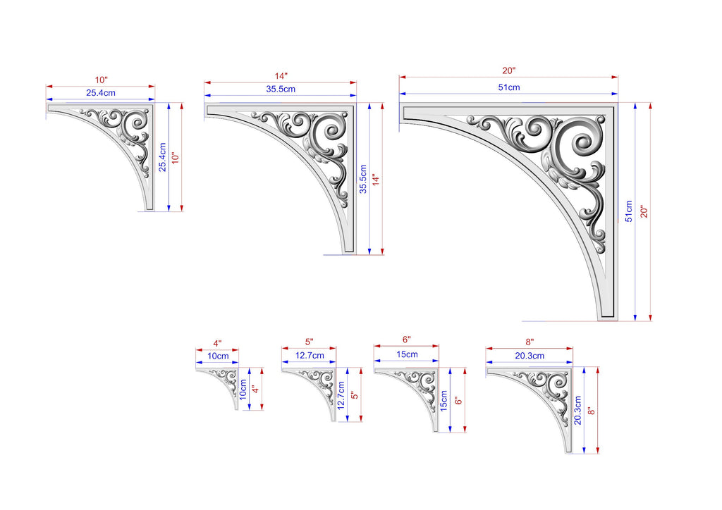 Arched Wood Carving (pair) made of wood, Set of 2pc, decorative wood, Classical-style hardwood acanthus cabinet onlays