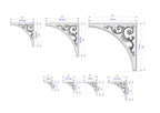 Arched Wood Carving (pair) made of wood, Set of 2pc, decorative wood, Classical-style hardwood acanthus cabinet onlays