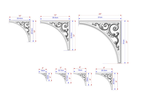 Arched Wood Carving (pair) made of wood, Set of 2pc, decorative wood, Classical-style hardwood acanthus cabinet onlays