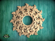 Load image into Gallery viewer, Round Chandelier Applique Rosette Onlay Detailed Acanthus Ornamentation
