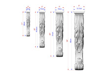 Load image into Gallery viewer, Long Carved Corbel of hardwood For Interior Decoration, Unpainted, Home Wall Embellishments, wood onlays, wood wall art decor
