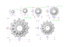 Load image into Gallery viewer, Round Chandelier Applique Rosette Onlay Detailed Acanthus Ornamentation
