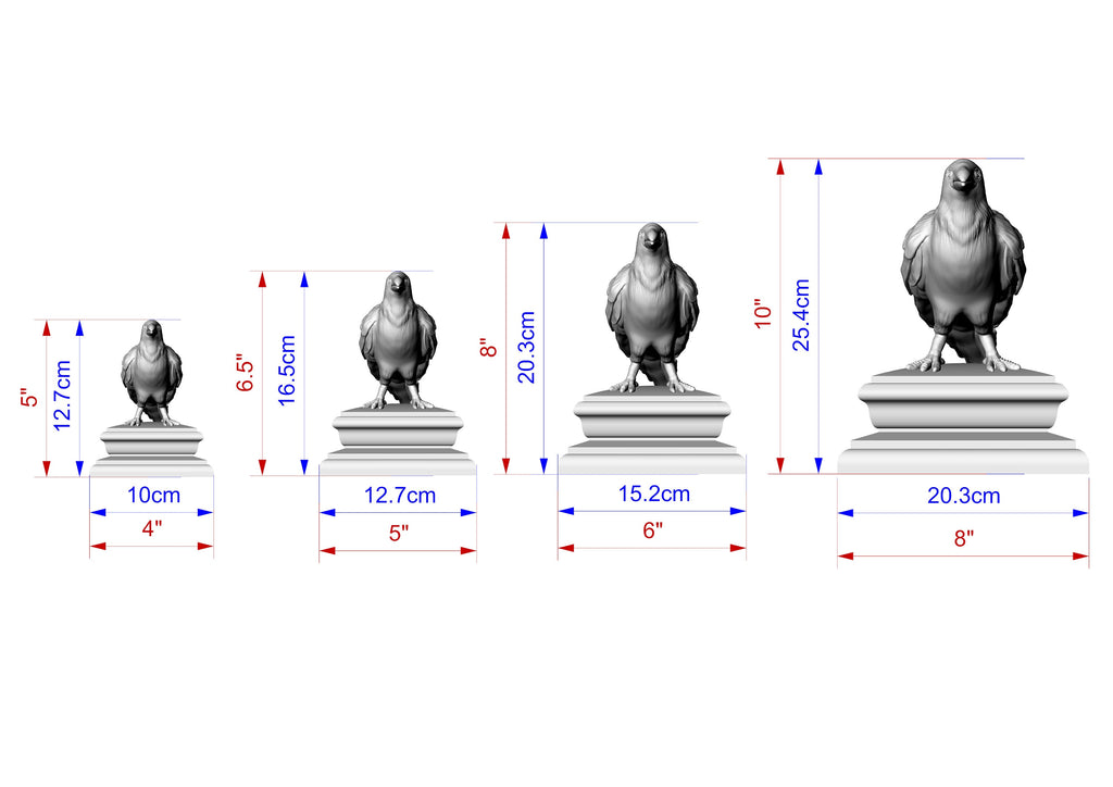 Raven Wooden Finial for Staircase Newel Post #2, Crow finial bed post, Corbie statue of wood, Decorative Newel Post Cap Bird Face