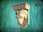 Ram Corbel made of wood, Unpainted, Ram bust Decorative Carved Wooden Corbel, Home Wall Embellishments