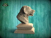 Load image into Gallery viewer, Labrador Statue #1 made of wood, Labrador Wooden Finial for Staircase Newel Post, Labrador finial bed post, Labrador statue of wood

