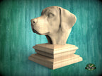 Labrador Statue #2 made of wood, Labrador Wooden Finial for Staircase Newel Post, Labrador finial bed post, Labrador statue of wood