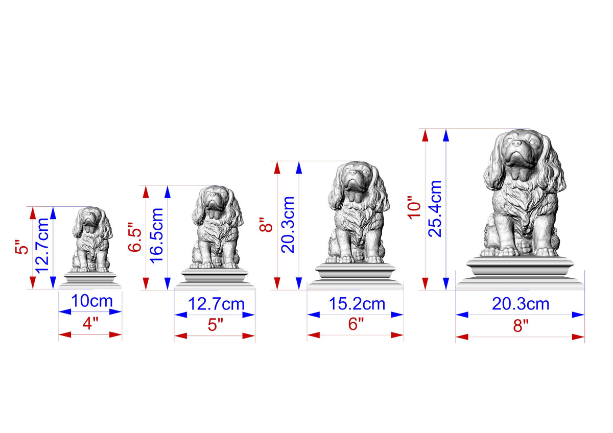 Cavalier King Charles Spaniel Wooden Finial for Staircase Newel Post, Spaniel finial bed post, King Charles   statue of wood
