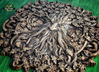 Face of Nature Wooden Carving of an Oak Tree, Tree of Wisdom, Handcrafted Wooden Carving