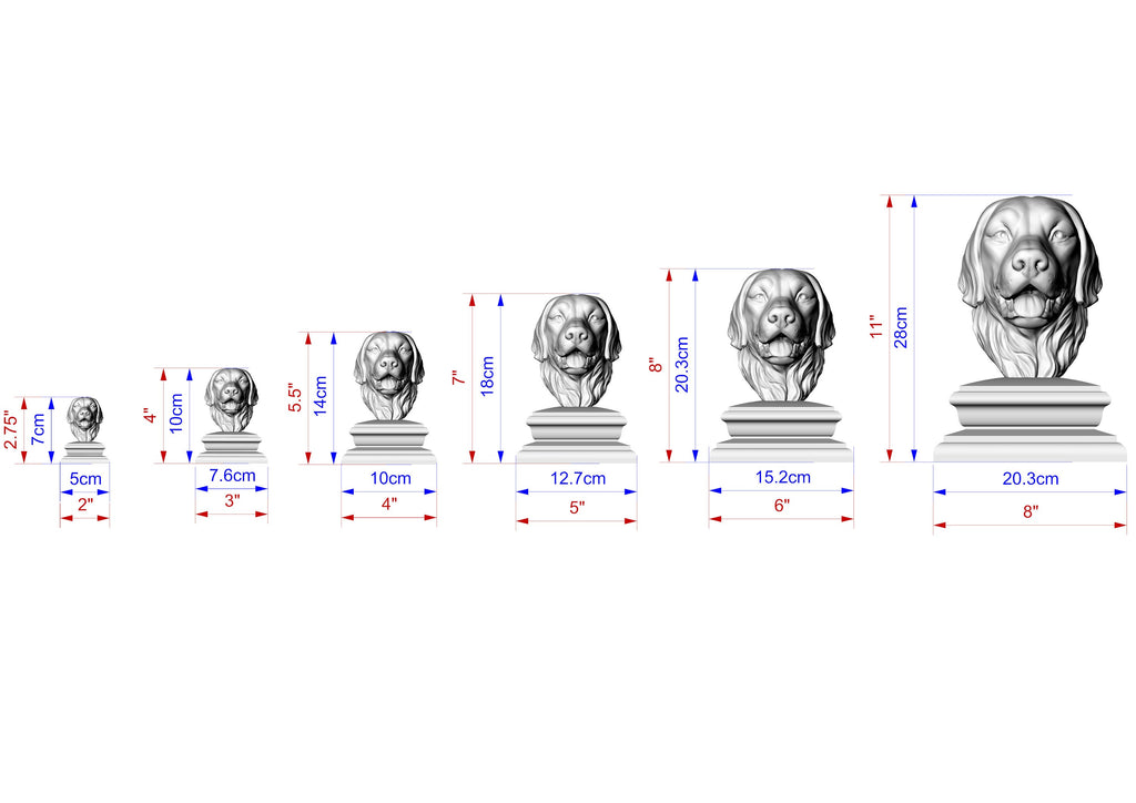 Golden Retriever Statue made of wood, Golden Retriever Wooden Finial for Staircase Newel Post, Labrador finial bed post