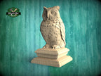 Owl #2 Wooden Finial for Staircase Newel Post, Owl finial bed post, Owl statue of wood, Decorative Newel Post Cap Bird Face