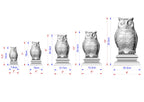 Owl #2 Wooden Finial for Staircase Newel Post, Owl finial bed post, Owl statue of wood, Decorative Newel Post Cap Bird Face