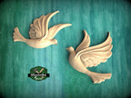 Pair of Doves Wooden Wall Decor, Unfinished Carved Birds, Wedding Doves, Symbol of Peace and Innocence,Pigeons, Holy Spirit Dove Church