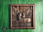 Unicorn Wooden Panel of wood , Room accent, Handcrafted Wooden Carving