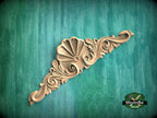 Wooden Shell decor, Wood Carved Applique Onlay, 1pc, Home Wall Embellishments, Furniture Carving