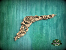 Load image into Gallery viewer, Arched Wooden Shell decor, Millwork Wood Decorative Shell Applique Moulding, 1pc, Home Wall Embellishments, Furniture Carving
