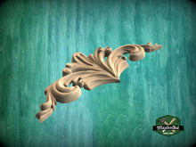 Load image into Gallery viewer, Acanthus Unpainted Wood Carved Embellishments Carved Wood Mantel Applique  Home Decoration Wood Carving Wood Overlay
