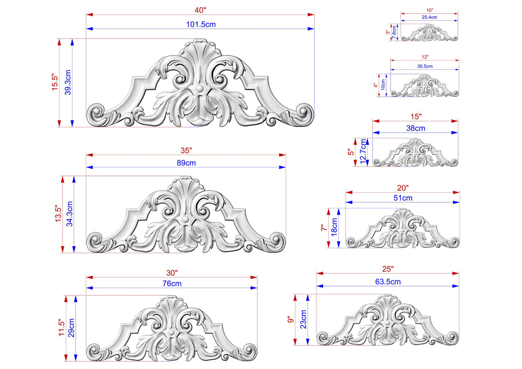 Wooden Shell decor, Wood Carved Applique Onlay, 1pc, Home Wall Embellishments, Furniture Carving