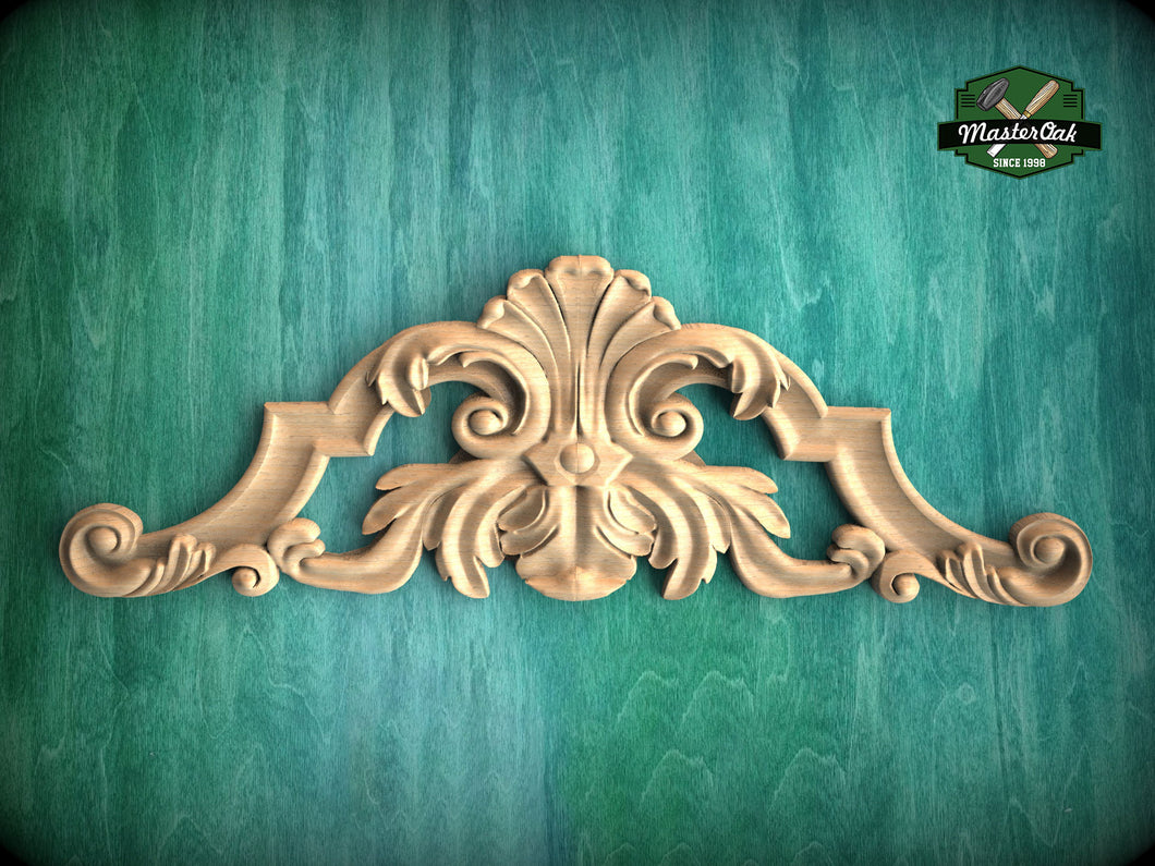 Wooden Shell decor, Wood Carved Applique Onlay, 1pc, Home Wall Embellishments, Furniture Carving