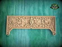 Load image into Gallery viewer, Victorian Scrollwork Wooden Panel for Antique-Inspired Decor, 1pc, Unfinished, Home Wall Embellishments, Furniture Carving, Wood Onlay
