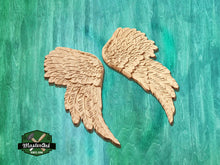 Load image into Gallery viewer, Angelic Wooden Feather Wings Wall Art, 1 pair, decorative wood trim, distressed angel wings

