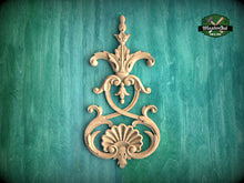 Load image into Gallery viewer, French Rococo Wooden Applique for Refined Home Decor, 1pc, Millwork Wood Decorative Shell Applique Moulding, Furniture Carving

