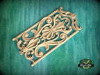 Rectangular Baroque Wooden Panel with Fleur-de-Lis Accent, Carved Wood Onlay, 1pc, Unpainted, Furniture Carving, Wood Onlay