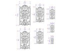 Rectangular Baroque Wooden Panel with Fleur-de-Lis Accent, Carved Wood Onlay, 1pc, Unpainted, Furniture Carving, Wood Onlay