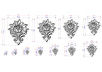 Blooming Rose Wooden Applique with Leafy Accents,  1pc, Unpainted, Home Wall Embellishments, Furniture Carving, Wood Onlay