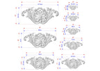 Symmetrical Shell and Floral Wood Carving Onlay, 1 pc, Unpainted, decorative wood trim