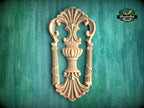 Regal Acanthus and Fleur-de-Lis Wood Onlay, Carved Wood Onlay, 1pc, Unpainted, Furniture Carving, Wood Onlay