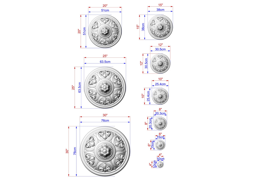 Ornate Wooden Ceiling Rosette with Acanthus Leaf Design, 1 pc, Unpainted, Home Wall Embellishments, round wooden trims, wood wall art decor