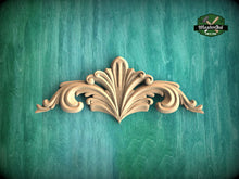 Load image into Gallery viewer, Acanthus Unpainted Wood Carved Embellishments Carved Wood Mantel Applique  Home Decoration Wood Carving Wood Overlay
