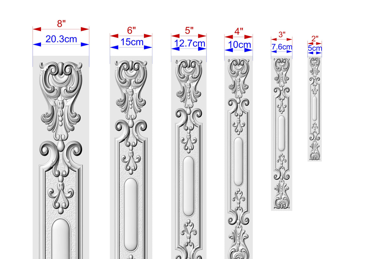 Whispers of Antiquity: A Refined Wooden Pilaster Embellishment, 1 pc, Unfinished, column classic flute ionic, Carved Wood Trim Post Pillars