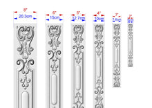 Load image into Gallery viewer, Whispers of Antiquity: A Refined Wooden Pilaster Embellishment, 1 pc, Unfinished, column classic flute ionic, Carved Wood Trim Post Pillars
