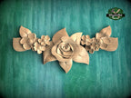 Floral Wooden Carving Applique for Rustic Home Decor, decorative wood trim