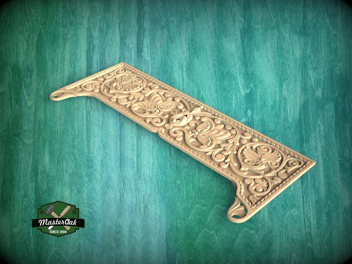Victorian Scrollwork Wooden Panel for Antique-Inspired Decor, 1pc, Unfinished, Home Wall Embellishments, Furniture Carving, Wood Onlay
