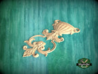 Ornamental Wooden Wall onlay with Acanthus Leaf Design, Carved Wooden Bowl, 1 piece, wood wall art decor