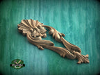 Wooden Acanthus Leaf combined into a shell shape Drop Applique for Classical Decor, Furniture Carving, Wood Onlay, 1pc, Unpainted
