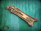 Grandiose Wooden Onlay with Urn and Garland Motifs, 1pc, Unfinished, Home Wall Embellishments, Furniture Carving, Wood Onlay