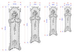Grandiose Wooden Onlay with Urn and Garland Motifs, 1pc, Unfinished, Home Wall Embellishments, Furniture Carving, Wood Onlay